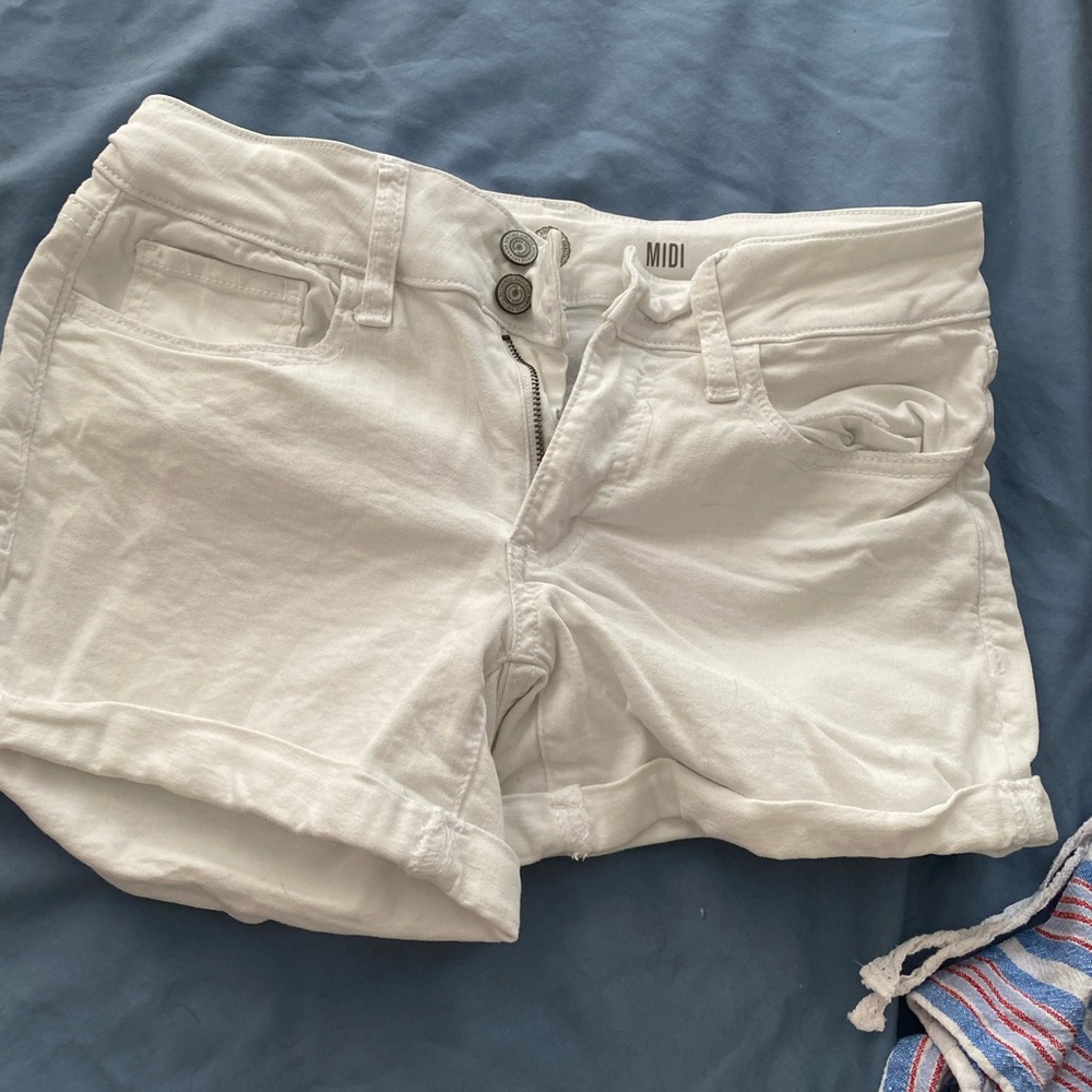 White Jean Shorts